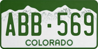 CO license plate ABB569