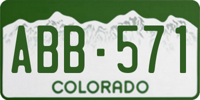 CO license plate ABB571