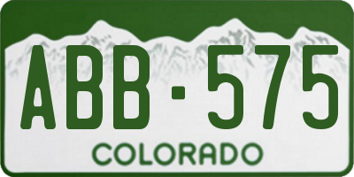 CO license plate ABB575