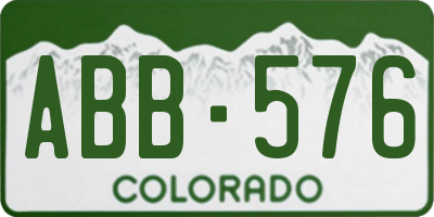 CO license plate ABB576