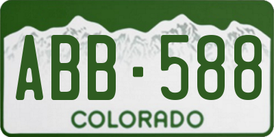 CO license plate ABB588