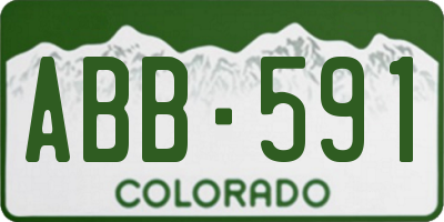 CO license plate ABB591