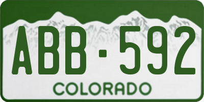 CO license plate ABB592