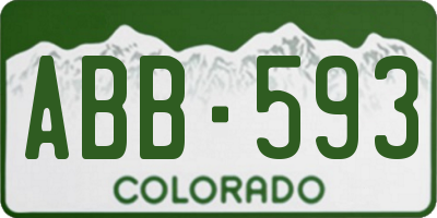 CO license plate ABB593