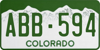 CO license plate ABB594
