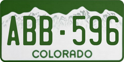 CO license plate ABB596