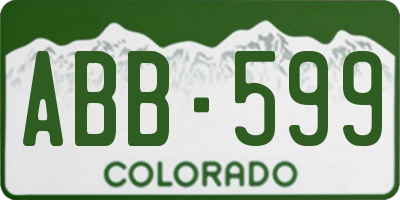 CO license plate ABB599