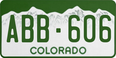 CO license plate ABB606