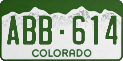 CO license plate ABB614