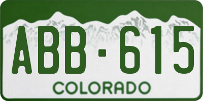 CO license plate ABB615