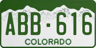 CO license plate ABB616