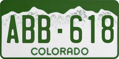 CO license plate ABB618