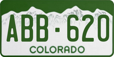 CO license plate ABB620