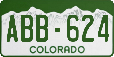 CO license plate ABB624