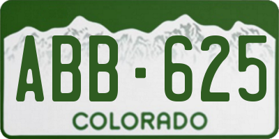 CO license plate ABB625