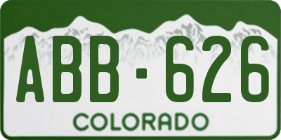 CO license plate ABB626