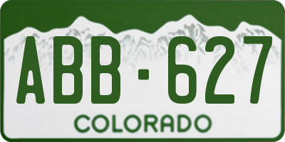 CO license plate ABB627