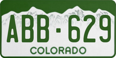 CO license plate ABB629