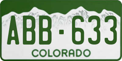 CO license plate ABB633