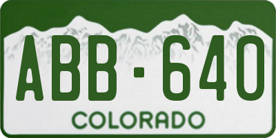 CO license plate ABB640