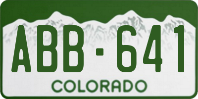 CO license plate ABB641