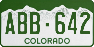 CO license plate ABB642