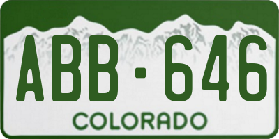 CO license plate ABB646