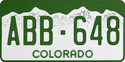 CO license plate ABB648