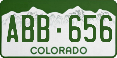 CO license plate ABB656