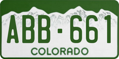 CO license plate ABB661