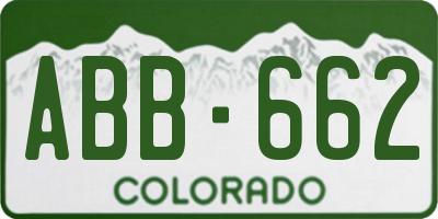 CO license plate ABB662
