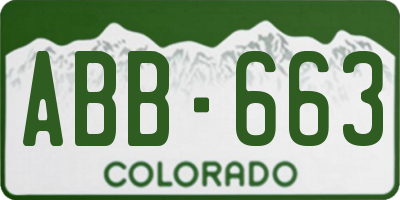 CO license plate ABB663