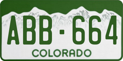 CO license plate ABB664