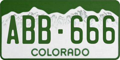 CO license plate ABB666