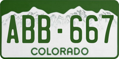CO license plate ABB667