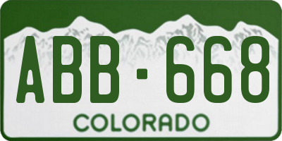 CO license plate ABB668