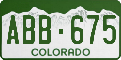 CO license plate ABB675