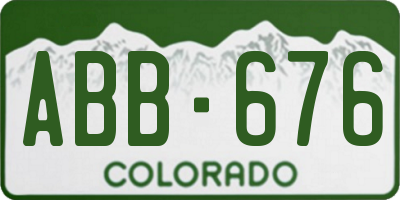 CO license plate ABB676