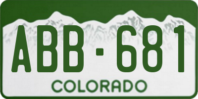 CO license plate ABB681