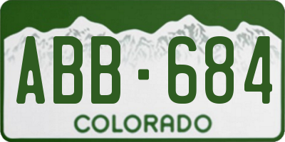 CO license plate ABB684