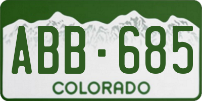 CO license plate ABB685