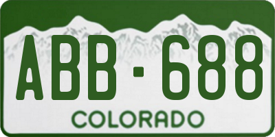 CO license plate ABB688