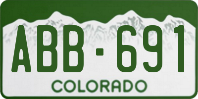 CO license plate ABB691