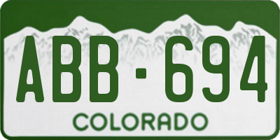 CO license plate ABB694