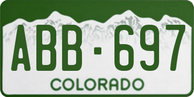 CO license plate ABB697