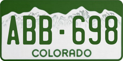 CO license plate ABB698