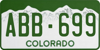 CO license plate ABB699