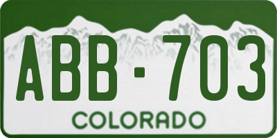CO license plate ABB703