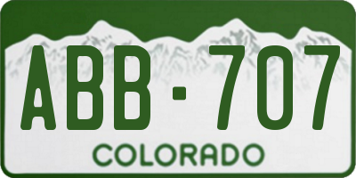 CO license plate ABB707