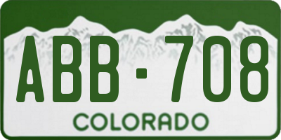 CO license plate ABB708
